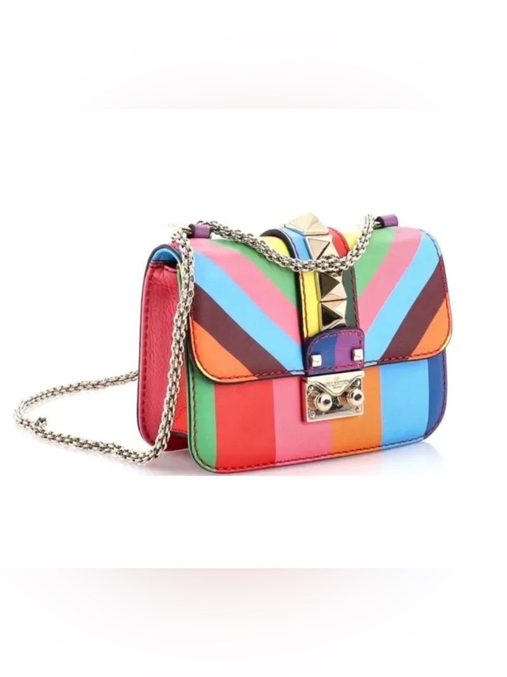 🌈 Valentino Garavani Rockstud Lock Mini Rainbow Crossbody